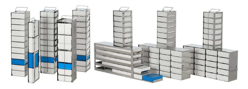 freezer racks and cryoboxes for chest freezers