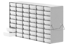 Racks for microscope slides side opening